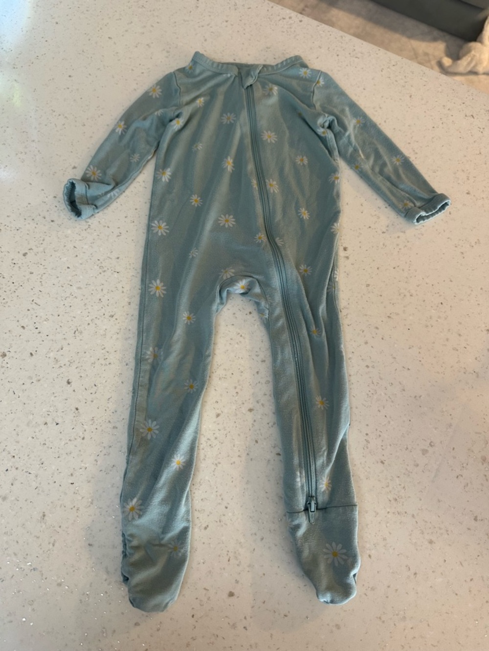 Kyte BABY Light Blue Daisy-Print Footed One-Piece